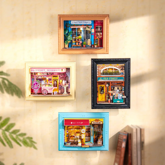 Rolife 3D Shadow Box LED Wooden Puzzle with Frame — detalied side view