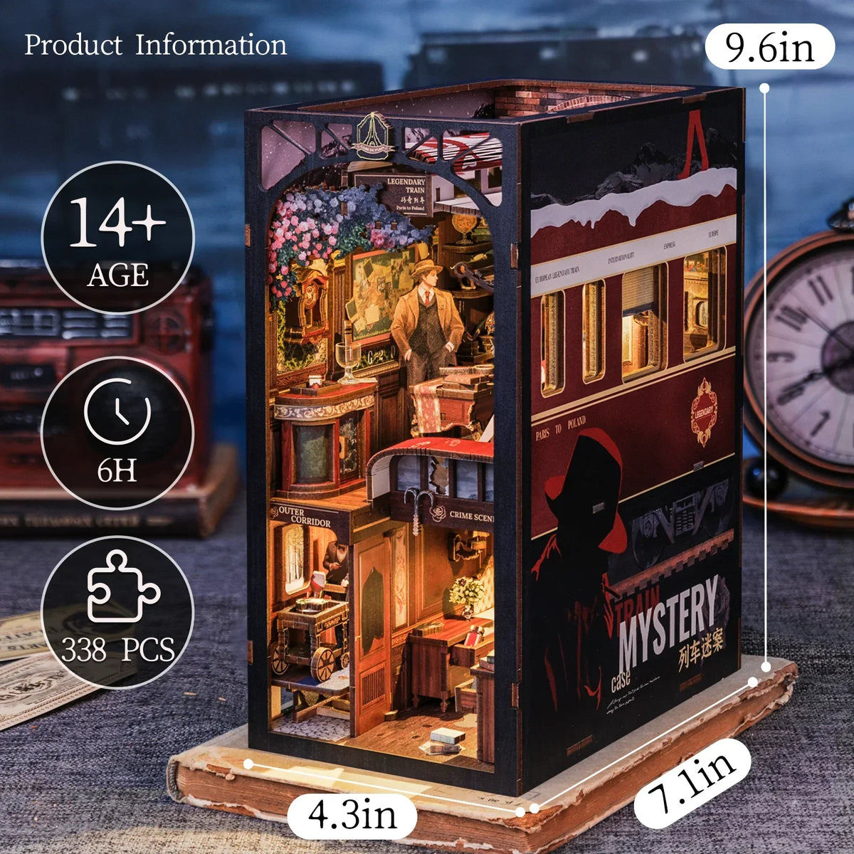 Train Mystery DIY Book Nook Kit — front angle
