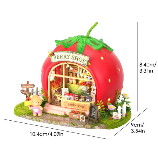 DIY Dollhouse Furniture Set Wooden Miniature Kit — detalied side view