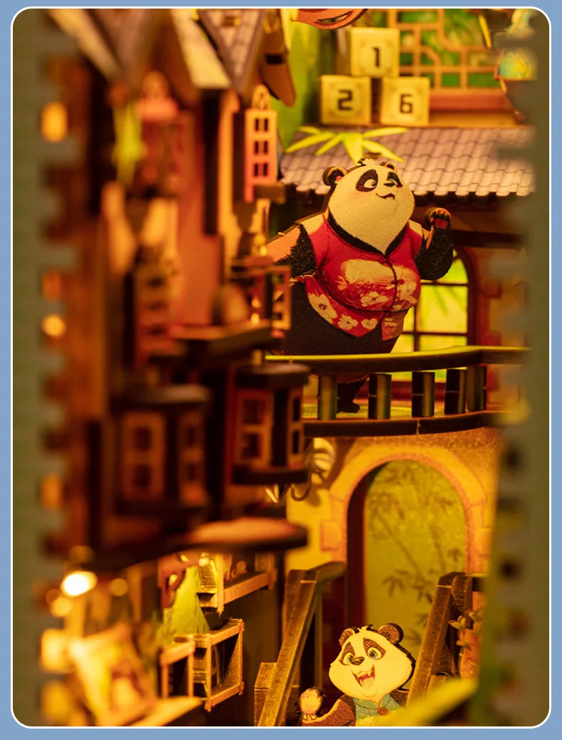 Panda Land DIY Miniature House Kit — box and pieces