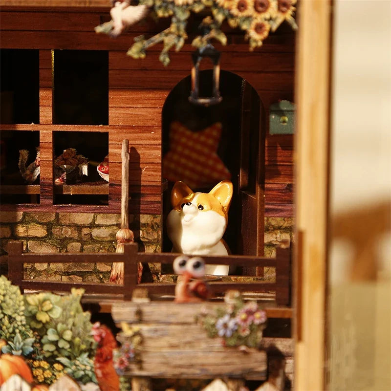 Country Cottage DIY Book Nook Kit — open display view