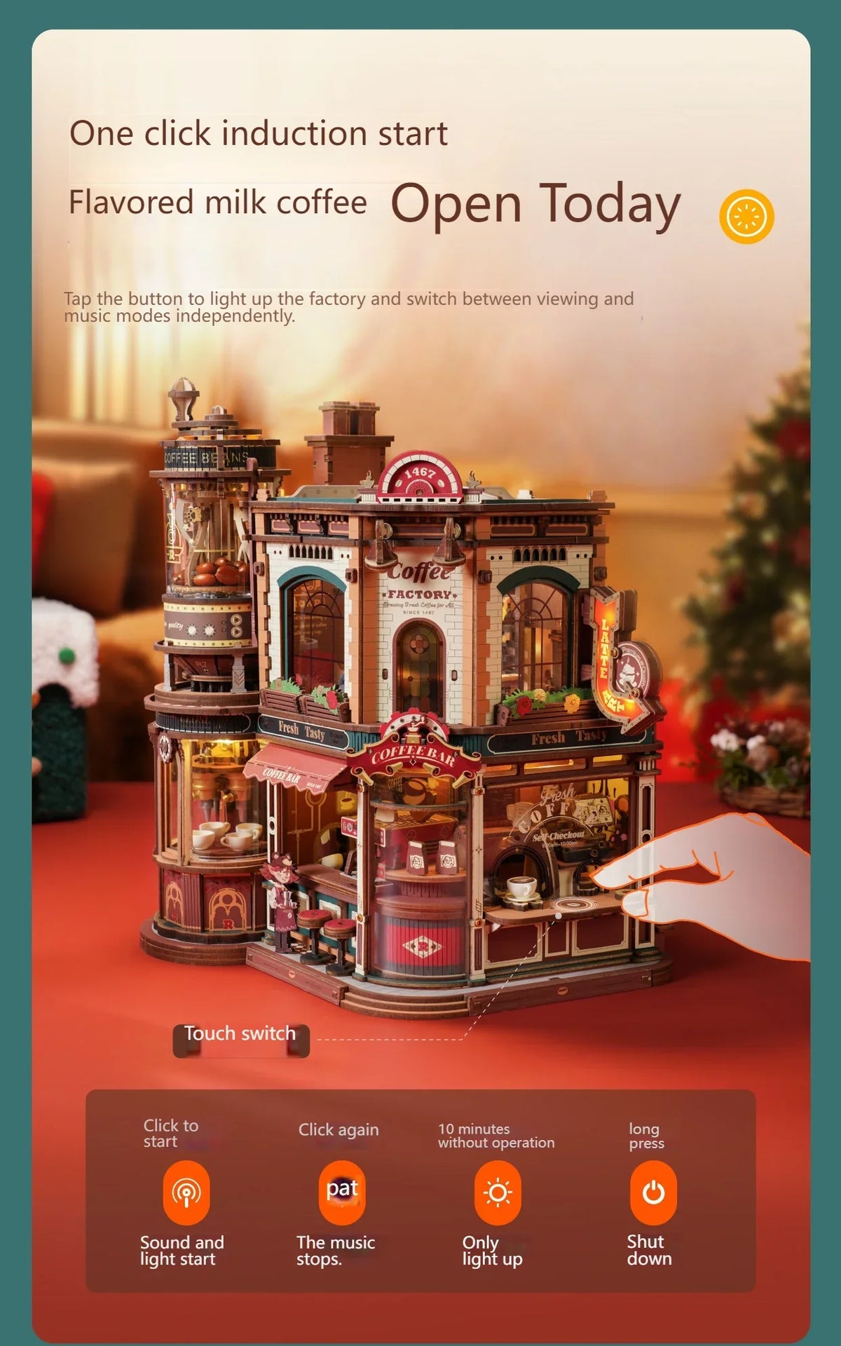 Coffee Factory DIY Miniature House Kit — scene view