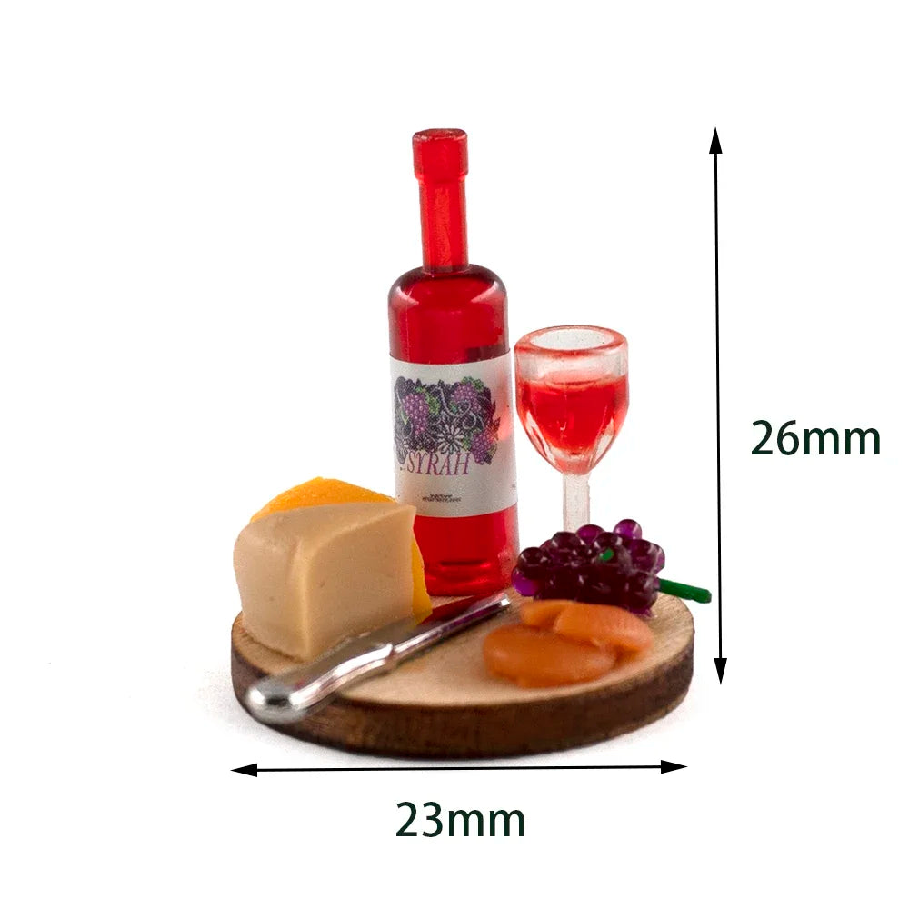 Cake Wine Dish Miniature Accessory — angled close-up