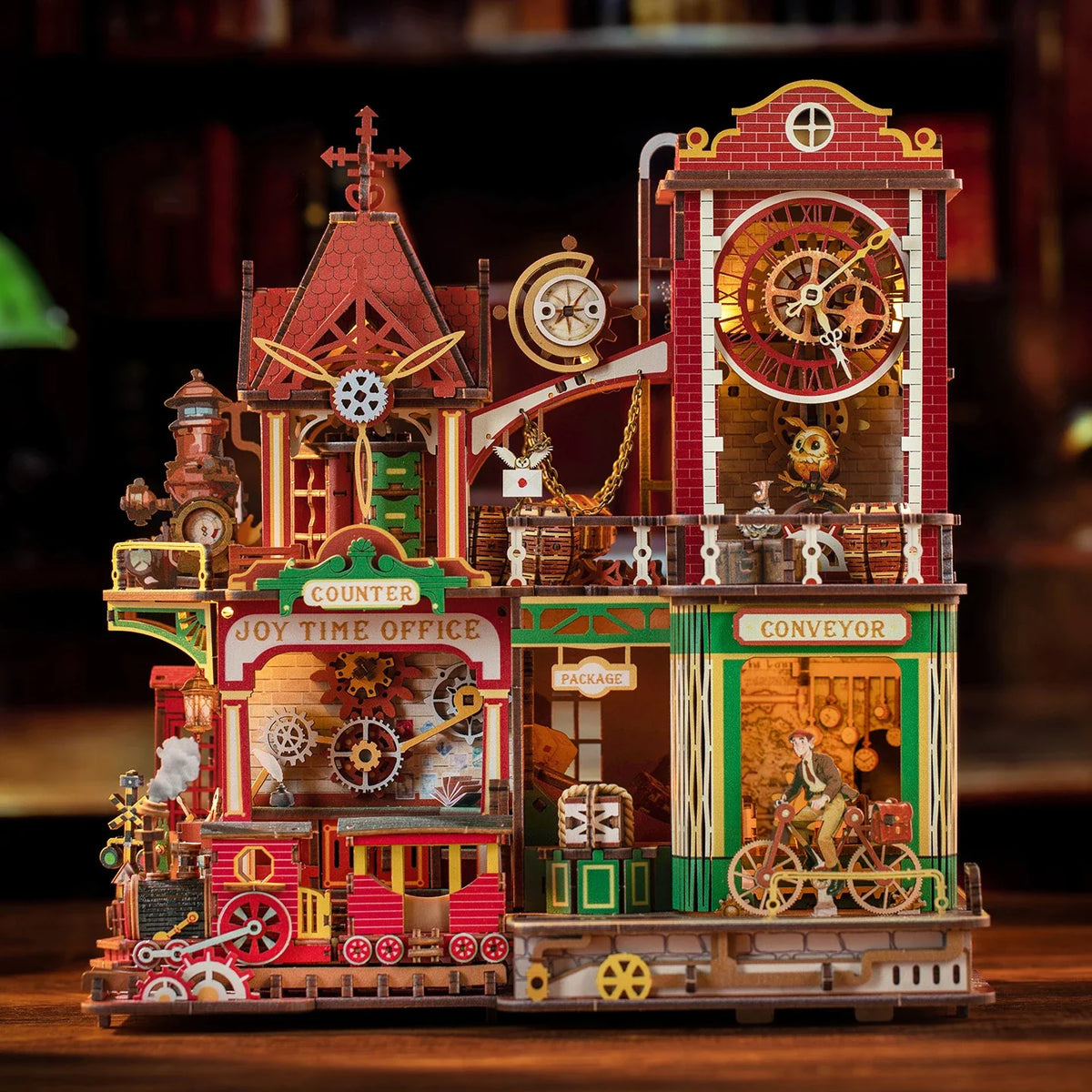 Joey's Time Post Office DIY Miniature House Kit — open display view