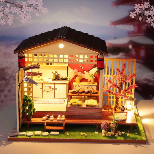 Sakura Kitchen DIY Dollhouse Kit — detalied side view