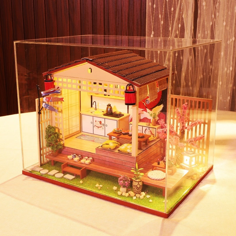 Sakura Kitchen DIY Dollhouse Kit — open display view