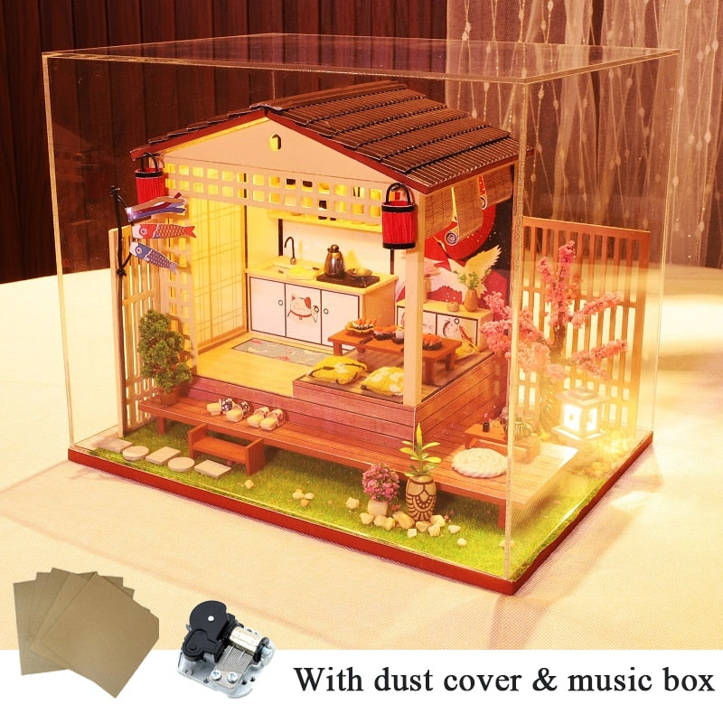 Sakura Kitchen DIY Dollhouse Kit — angled close-up
