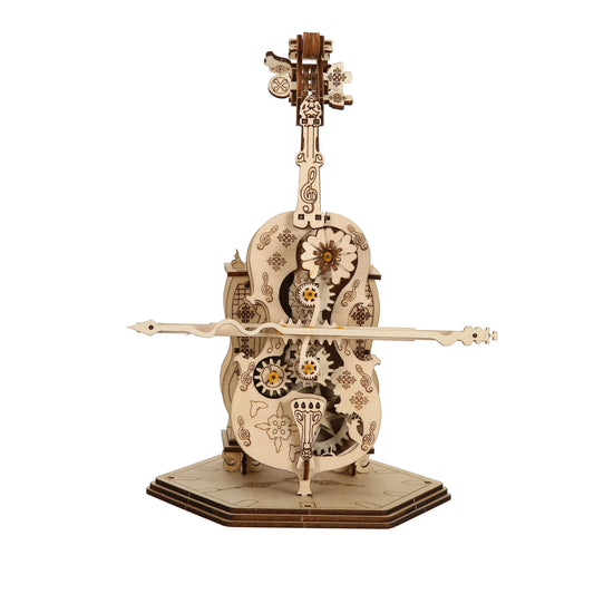 Violoncello DIY 3D Wooden Puzzle Kit — detalied side view
