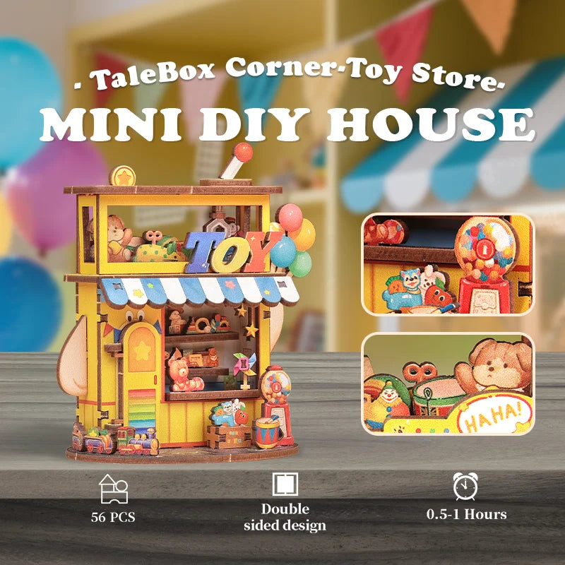 Toy Store DIY Miniature House Kit — front angle