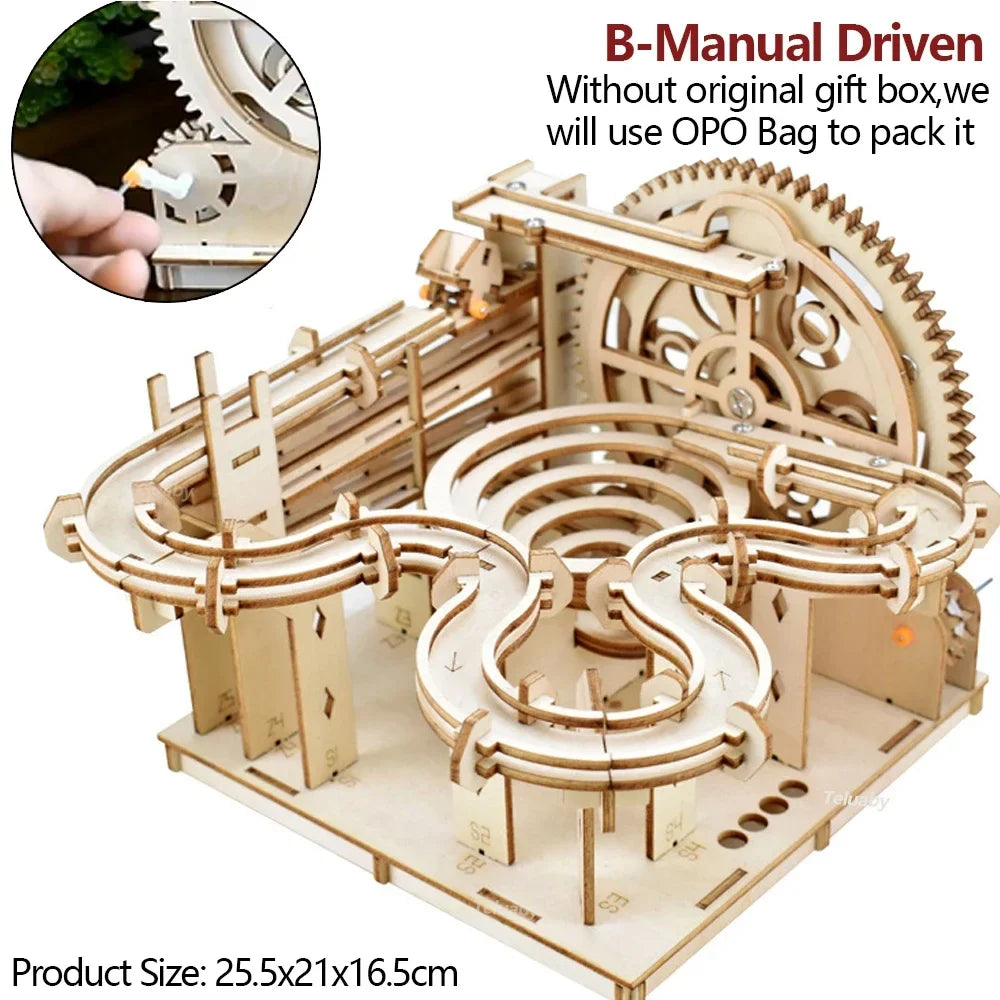 Spiral Gear Marble Run 3D Wooden Puzzle — main view