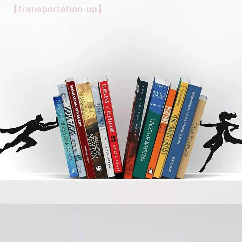 Superhero Metal Bookend Figurine – Desktop Book Storage — angled close-up