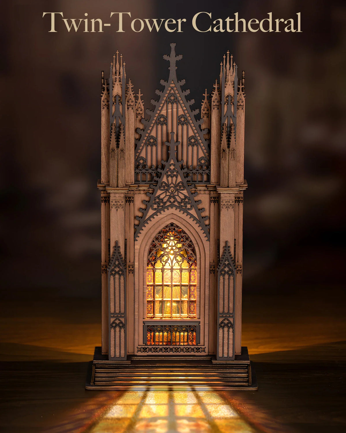 Rolife TG Series Gothic Cathedral 3D Wooden Puzzle Kit — detalied side view