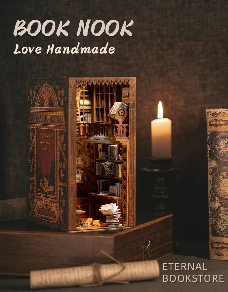 YS05 With DustCover DIY Book Nook Kit — detalied side view