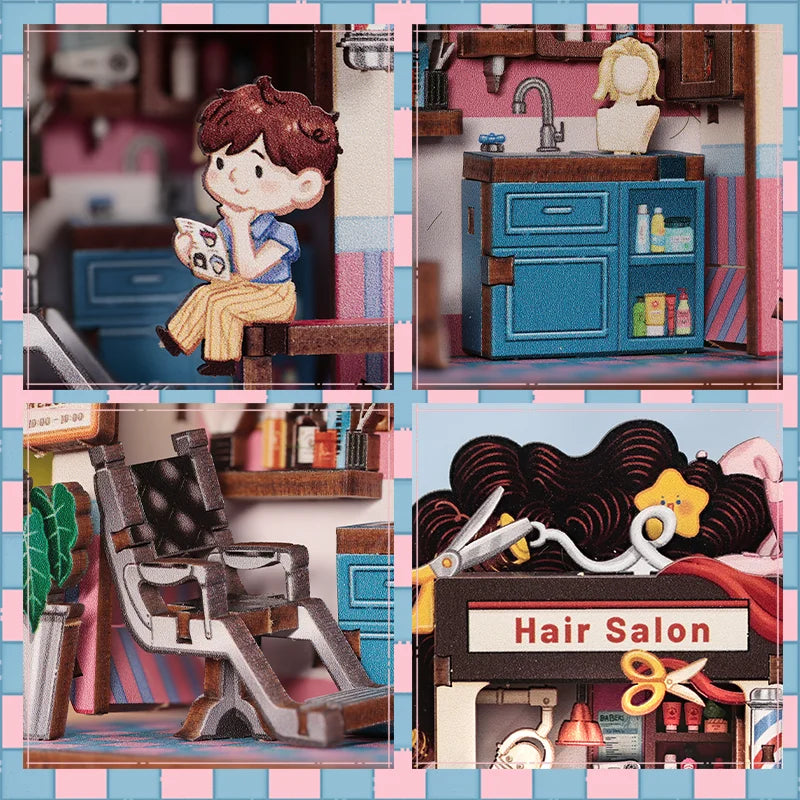 Hair Solan DIY Miniature House Kit — detalied side view