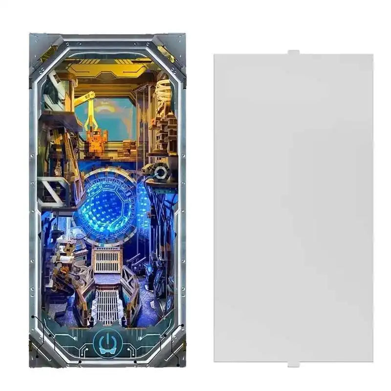 Sci Fi Planetary Era DIY Wooden Book Nook — open display view