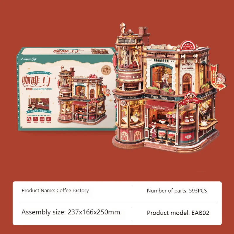 Coffee Factory DIY Miniature House Kit — scene view
