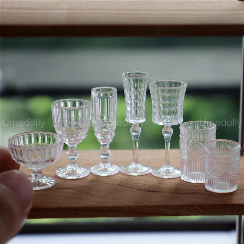 Dollhouse Glassware Set 1:6 — front angle