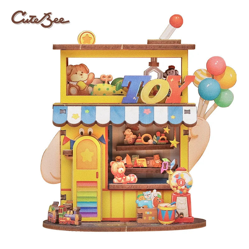 Toy Store DIY Miniature House Kit — open display view