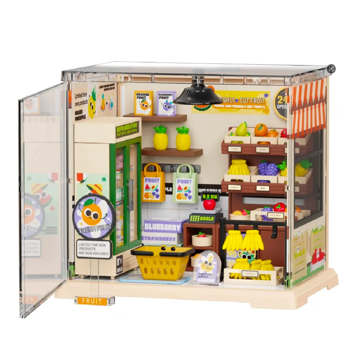 Store Bedroom Kitchen DIY Miniature House Kit — box and pieces