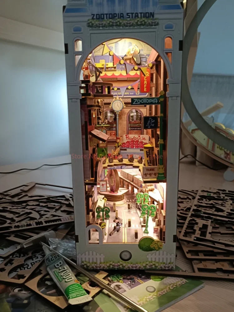 Zootopia DIY Miniature House Kit — open display view