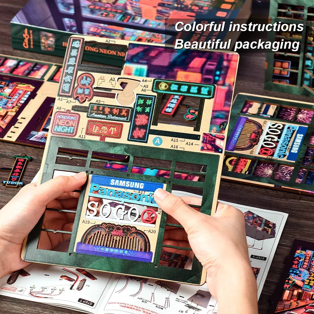 Christmas Party DIY Book Nook Kit — open display view