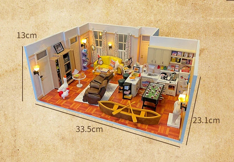 Monicas Apartment DIY Book Nook Kit — detalied side view