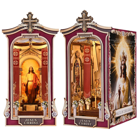 Cathedral DIY Book Nook Kit — detalied side view
