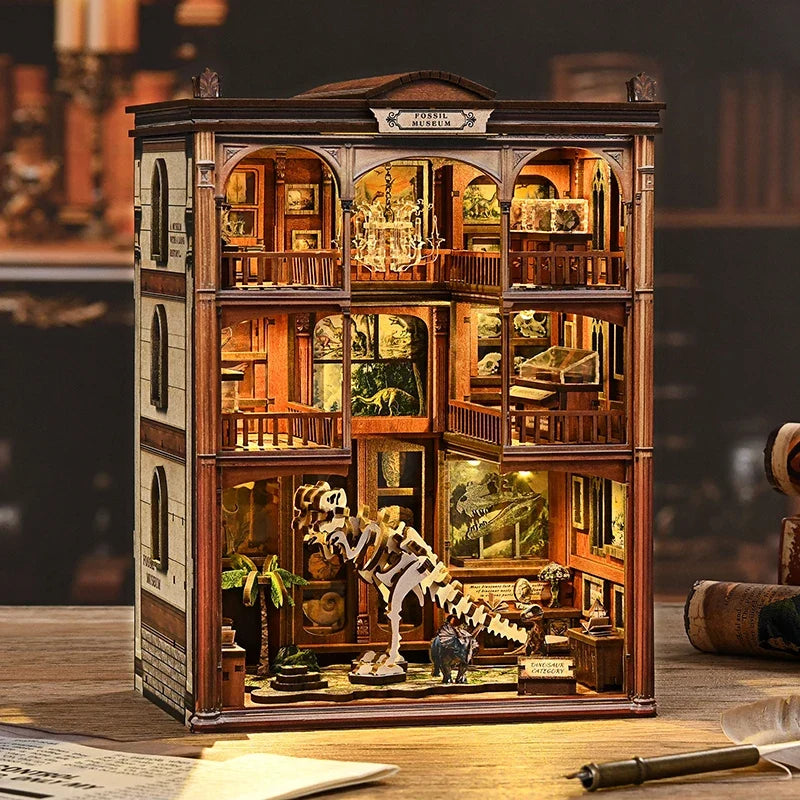 Fossil Museum DIY Book Nook Kit — open display view