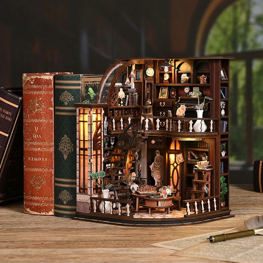 Bacchus Bookstore DIY Miniature House Kit — detalied side view