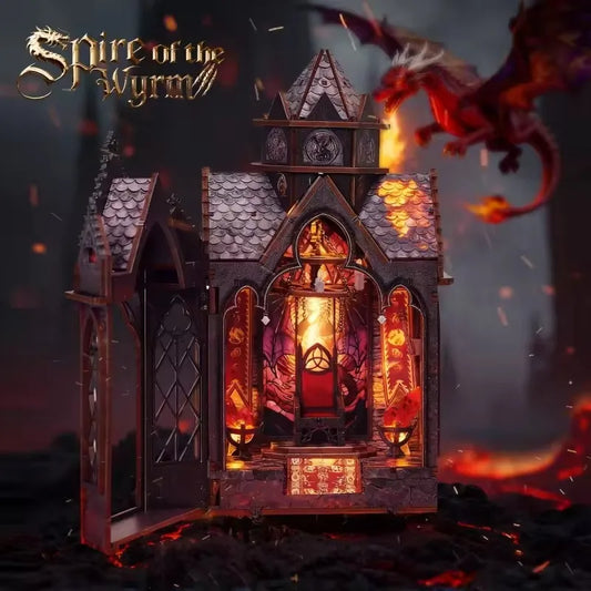 Spire Of The Wyrm DIY Book Nook Kit — detalied side view