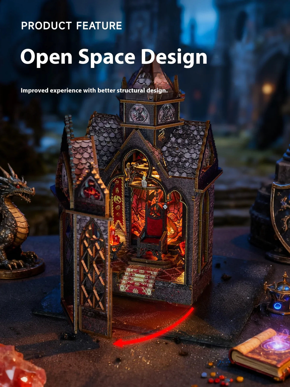Spire Of The Wyrm DIY Book Nook Kit — main view