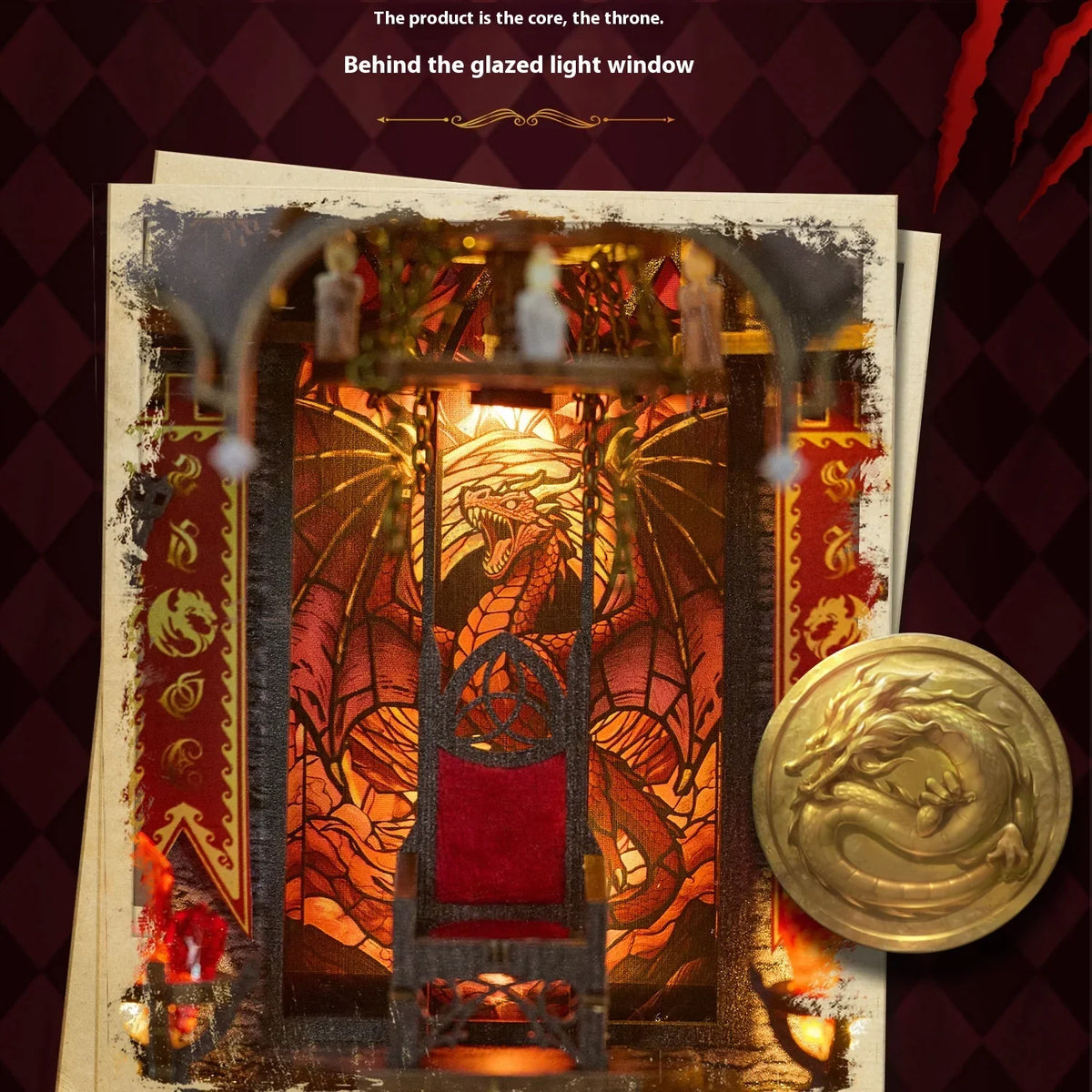 Spire Of The Wyrm DIY Book Nook Kit — angled close-up