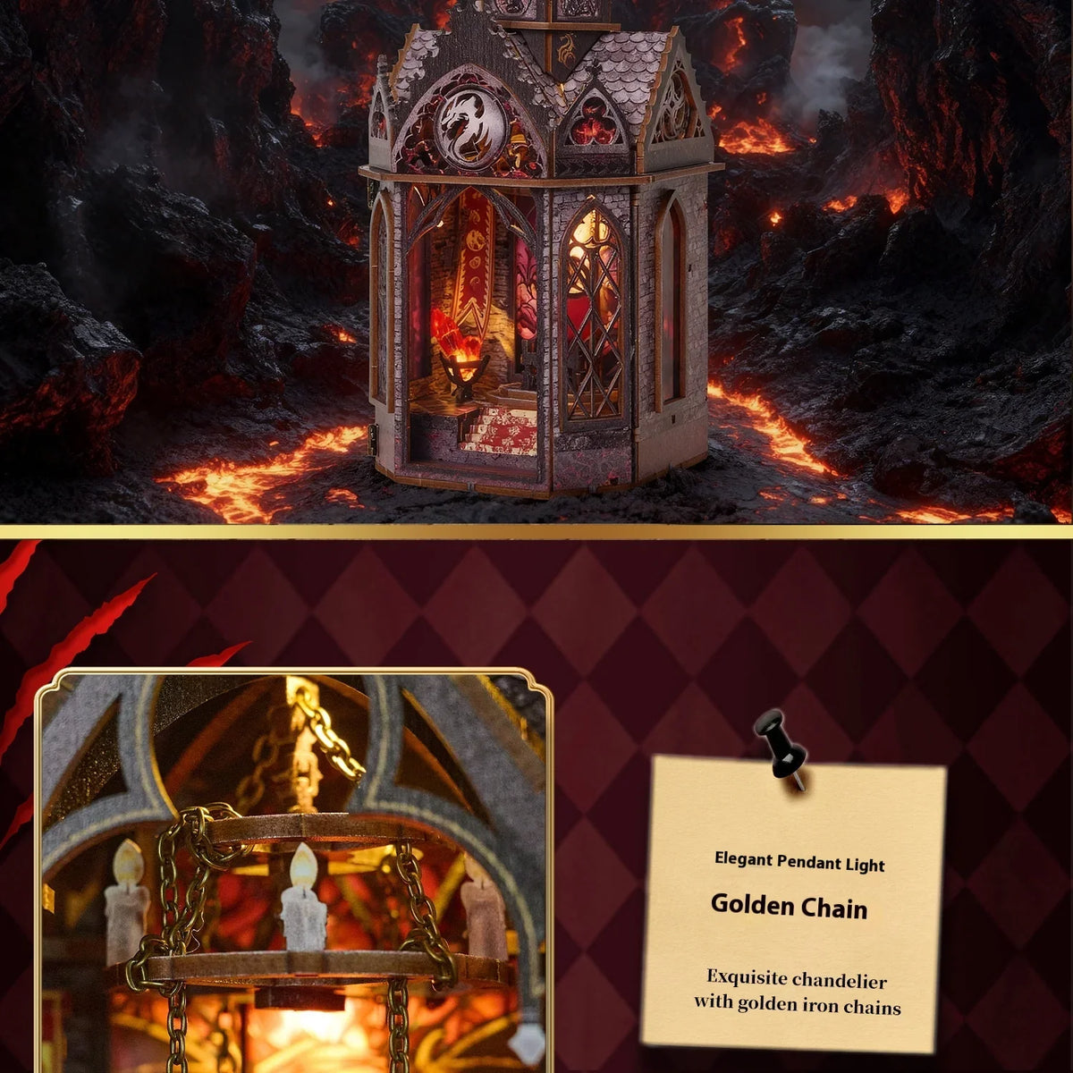 Spire Of The Wyrm DIY Book Nook Kit — scene view