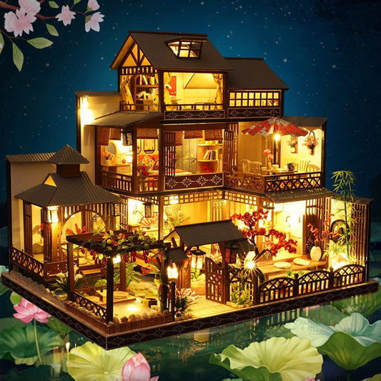 Spring Hours Japanese DIY Miniature House Kit — detalied side view