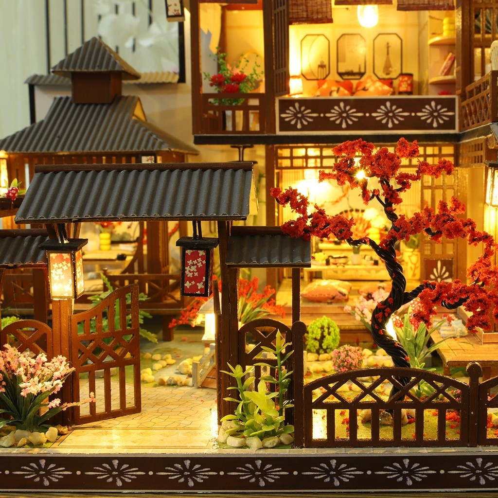 Spring Hours Japanese DIY Miniature House Kit — angled close-up