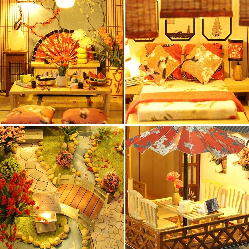 Spring Hours Japanese DIY Miniature House Kit — box and pieces
