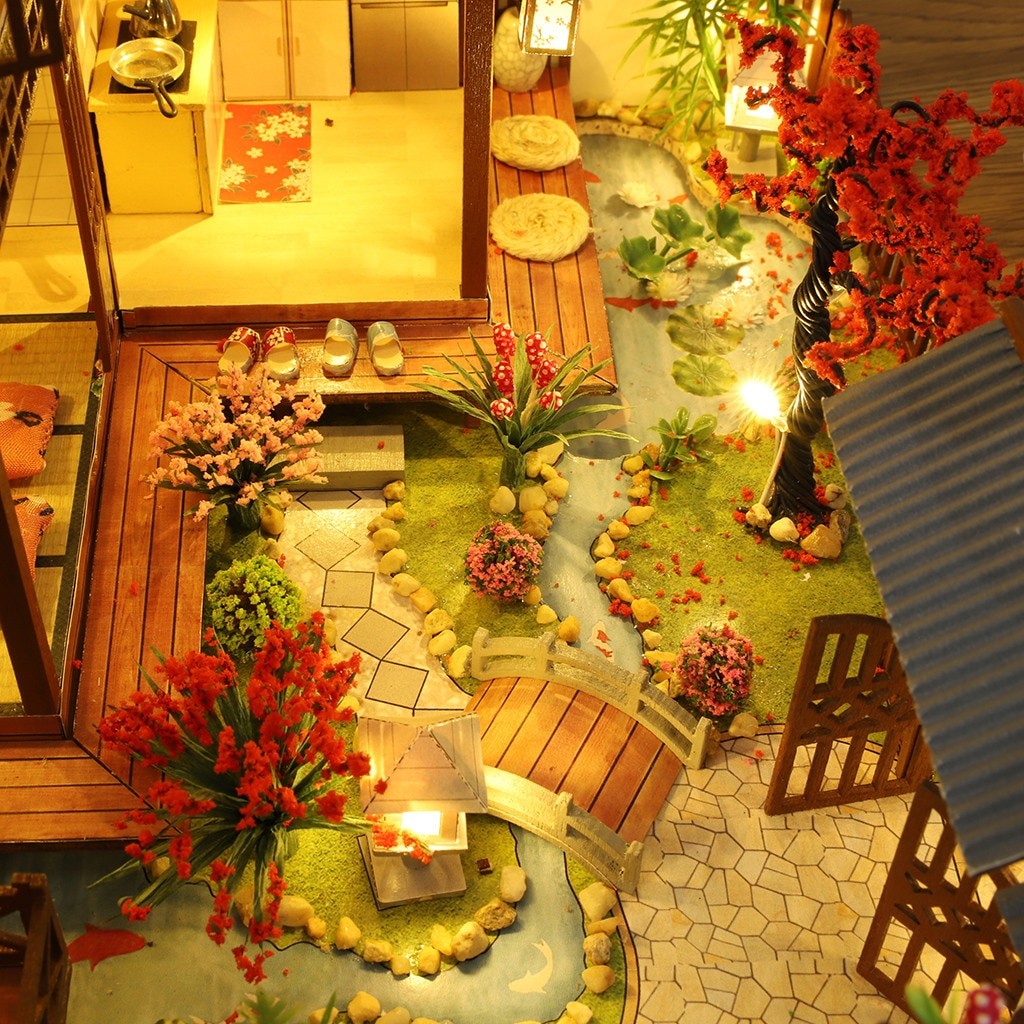 Spring Hours Japanese DIY Miniature House Kit — detalied side view
