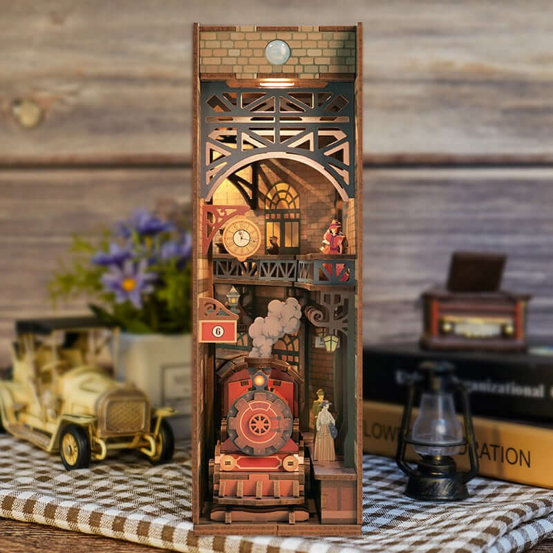 Steam Train Station DIY Book Nook Kit — main view