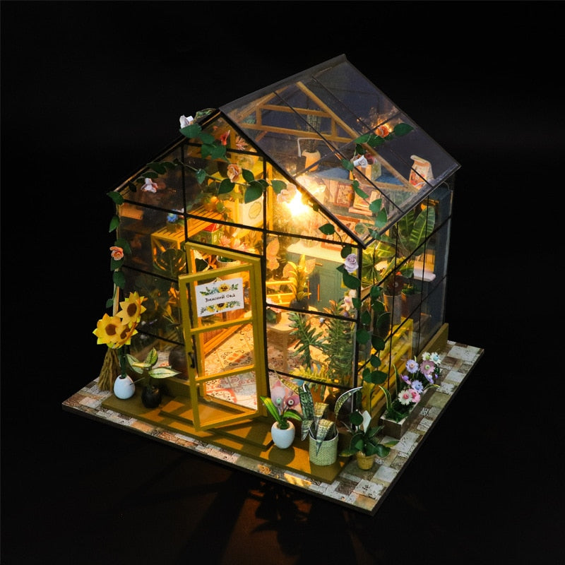 Sunshine Flower DIY Miniature House Kit — front angle