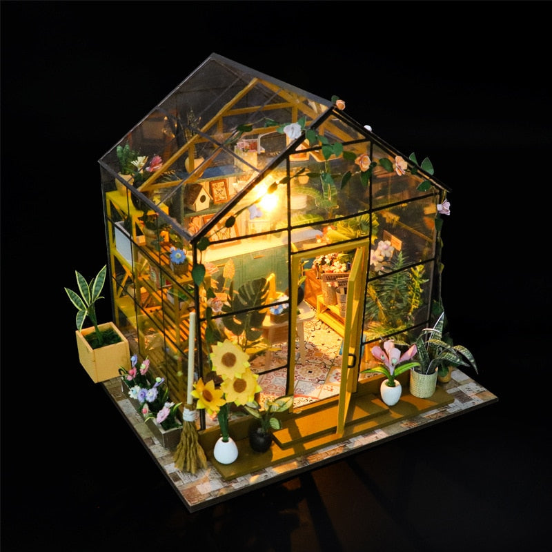 Sunshine Flower DIY Miniature House Kit — scene view