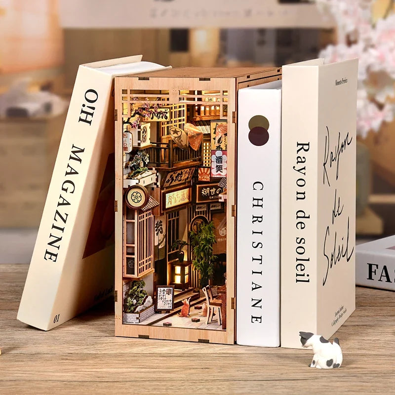 The Alley Waiting For The Cat Book Nook Kit — open display view