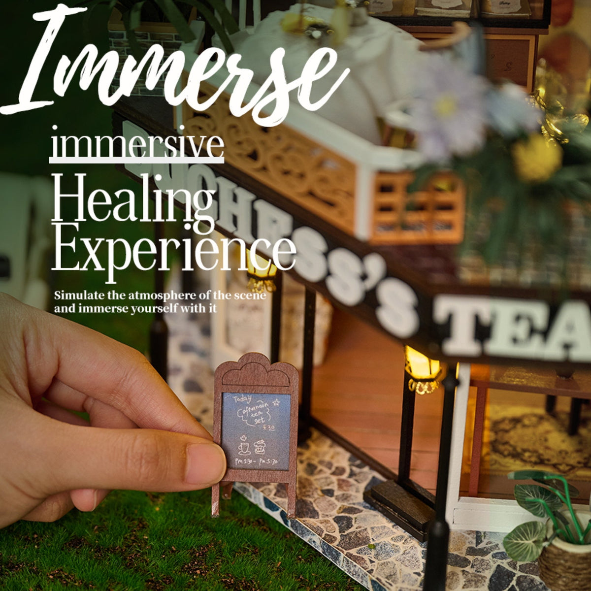 The Duchesss Tea Room DIY Dollhouse Kit — angled close-up