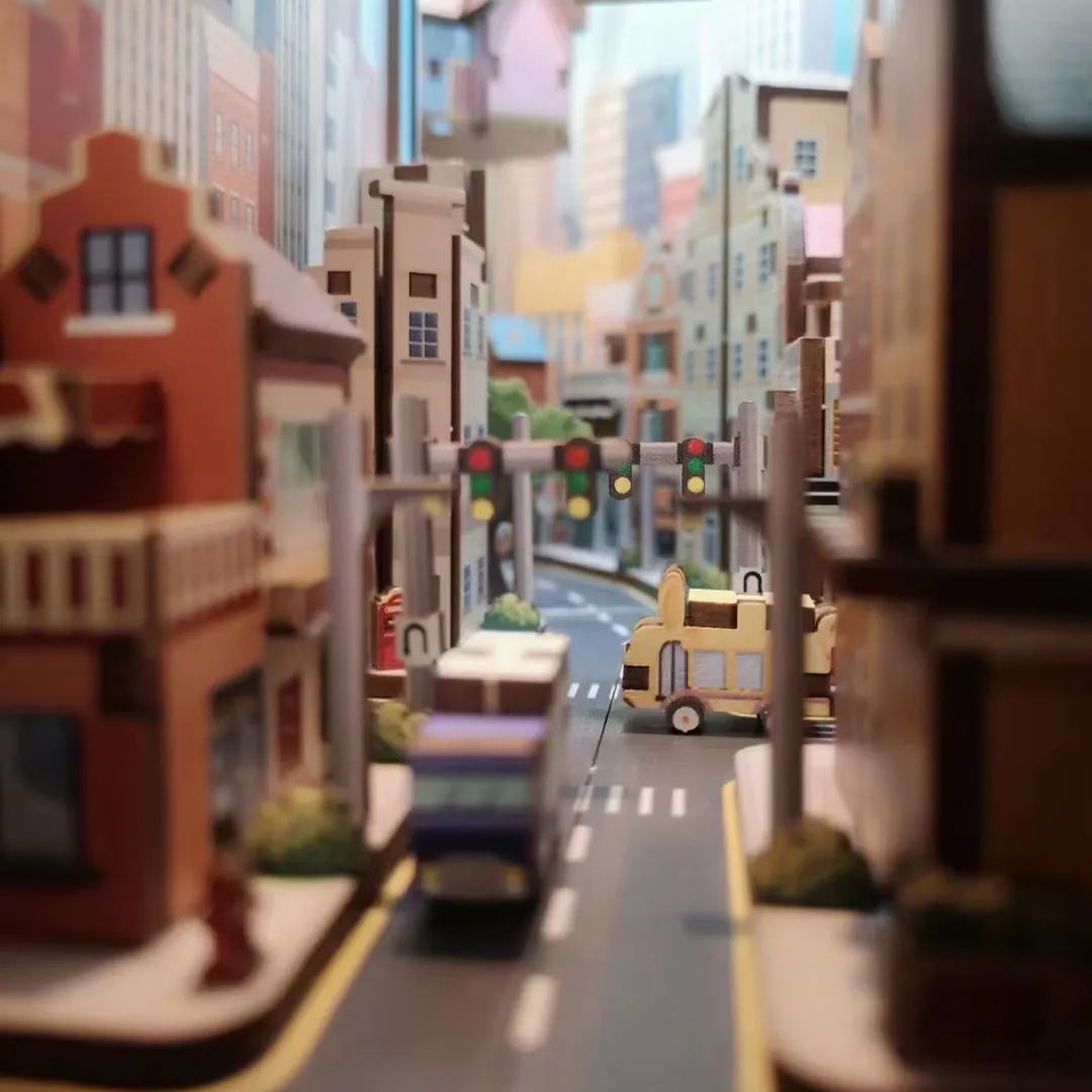Travel With The Wind Up Movie Themed DIY Book Nook Kit — open display view