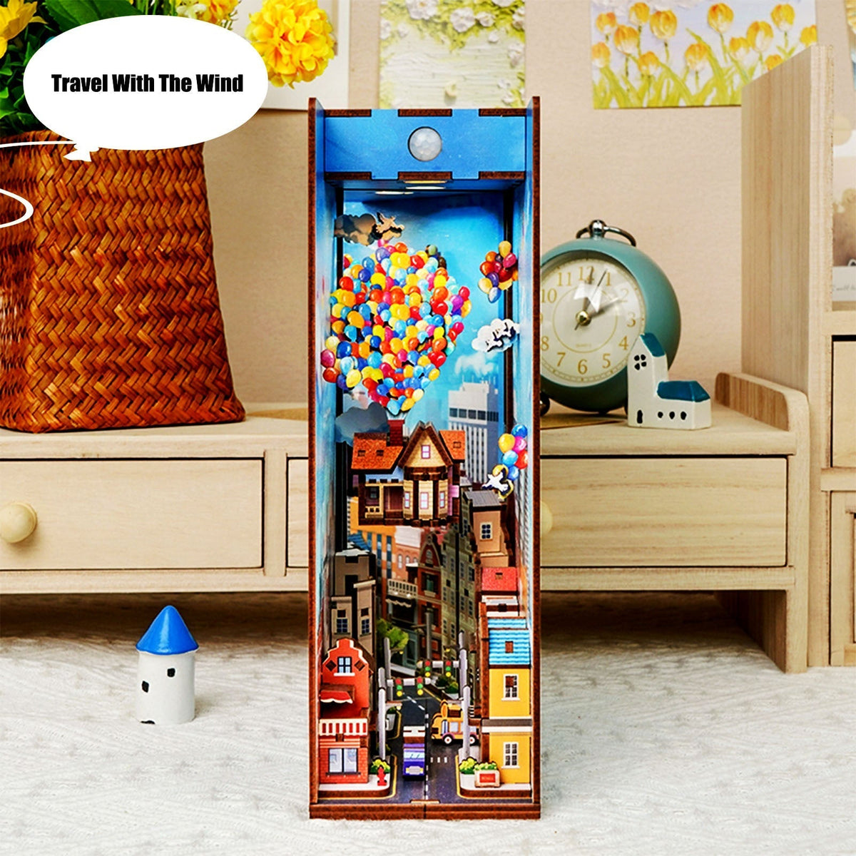 Travel With The Wind Up Movie Themed DIY Book Nook Kit — front angle