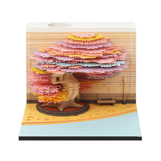 Tree Of All Seasons Omoshiroi 3D Notepad — detalied side view
