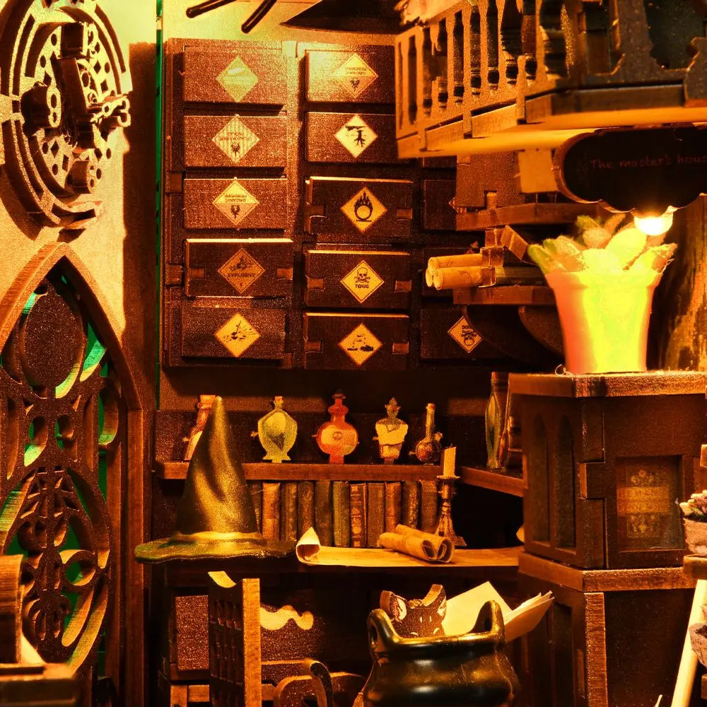 Wizard's Study DIY Book Nook Kit — detalied side view