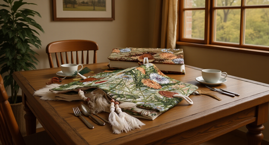 How it looks in real life: a romantic table set for two with craft kits