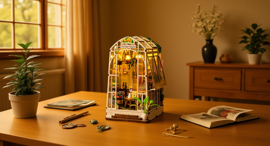 How it looks in real life: a calm cozy room with a hobby project on the table