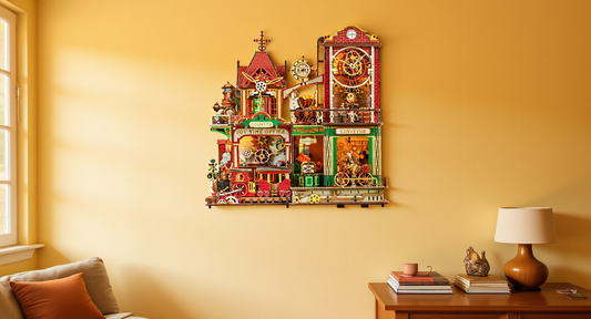 How it looks in real life: a bright wall with a partly finished vision board