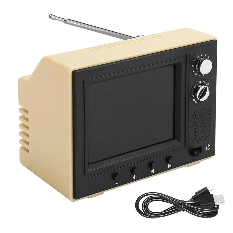 Retro Miniature TV – Playable 1:12 Scale Dollhouse Decor — detalied side view